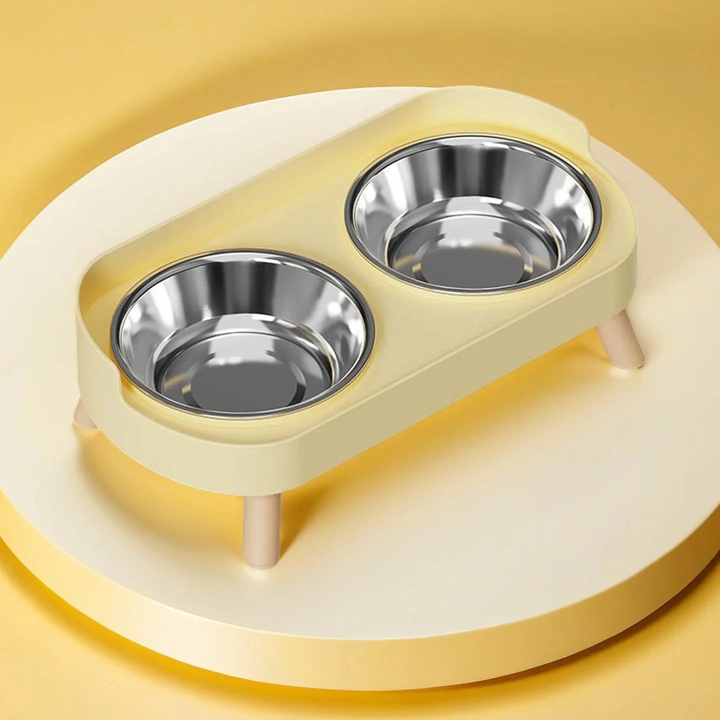 Elevated Dual Bowl Pet Feeder | Stainless Steel | Neck Support | 5 Colors