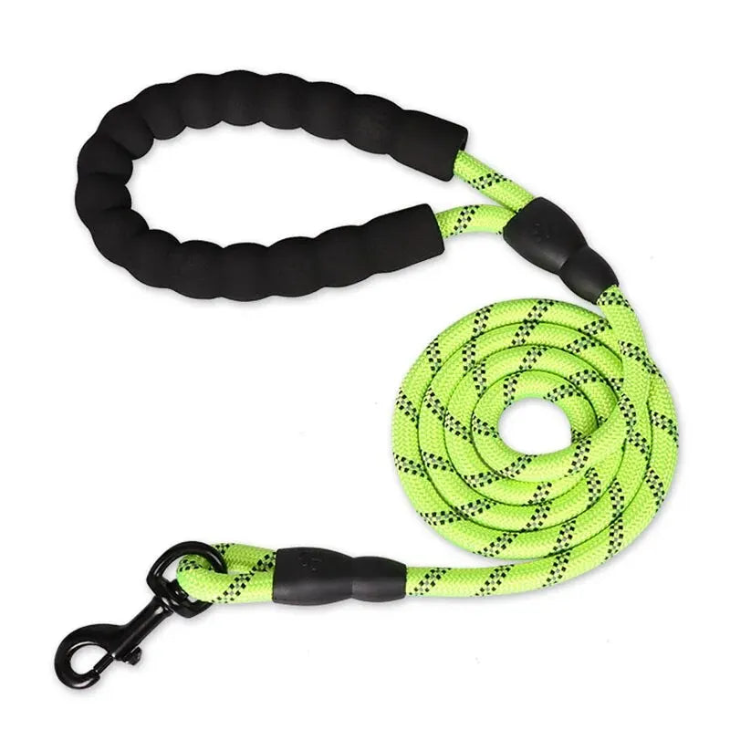 Reflective Dog Leash With Comfortable Padded Handle - Double Heavy Duty Traction Rope For Strong Dogs - Enhance Safety and Control