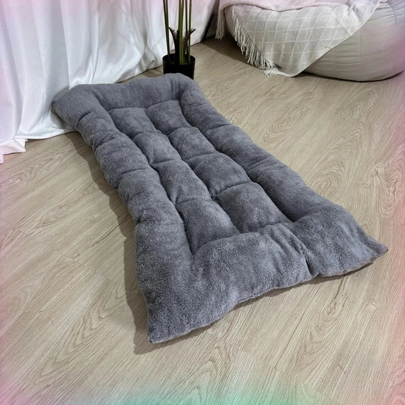 Double-Sided Dog Bed Mat | Warm & Breathable | Sizes S–L | Beige & Gray