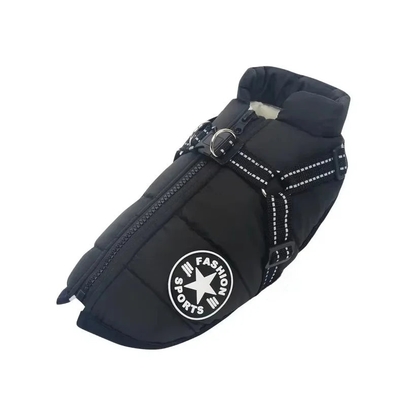 Waterproof Winter Dog Jacket With Built-In Harness | Sizes S–4XL