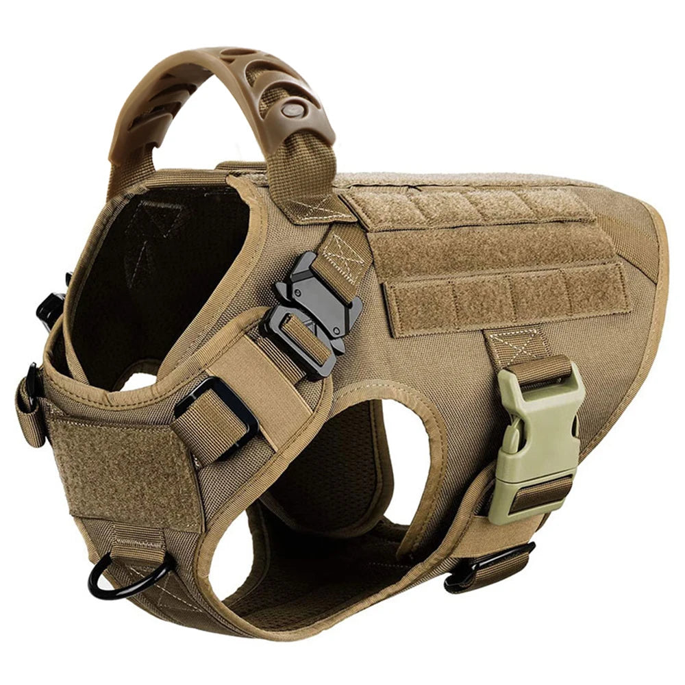 Military Tactical Dog Harness | 1050D Nylon | MOLLE | French Bulldog, Shepherd & More | S–XL