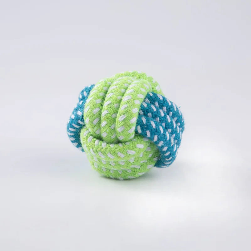 Interactive Cotton Rope Dog Toy | Chew & Tug | Toothbrush Ball | Small & Large Dogs