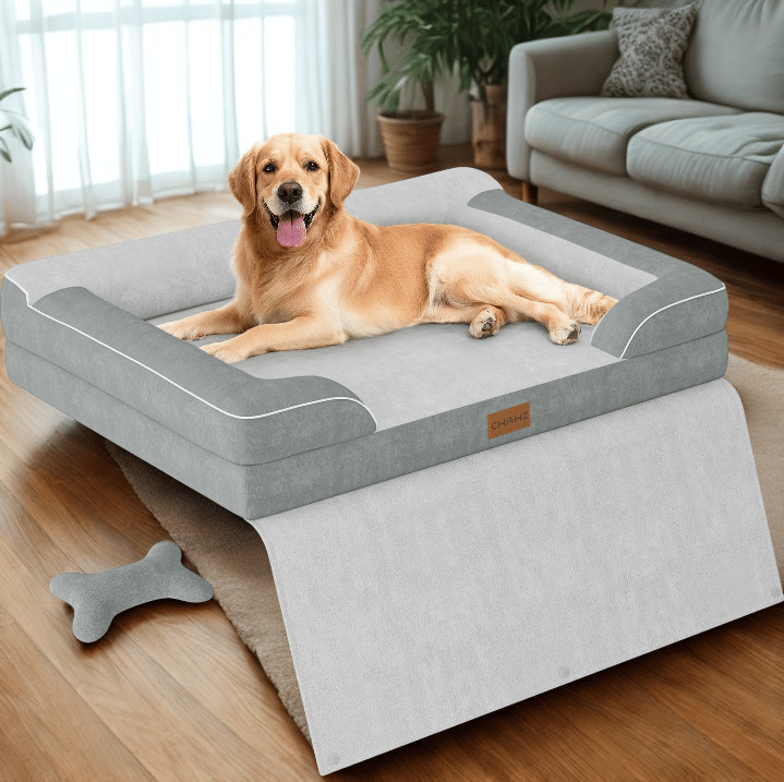 CWAWZ Orthopedic XL Dog Bed – Cooling Gel Foam, Dutch Velvet & Waterproof Cover