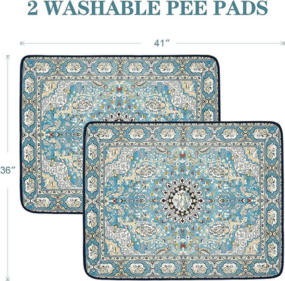 Washable Reusable Dog Pee Pads – 2 Pack, Super Absorbent, Leakproof, Non-Slip Training Pads for Floor, Crate, Couch, and Whelping