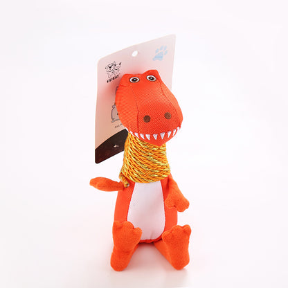 Dinosaur Plush Dog Toy – Squeaky Chew Toy for Dogs