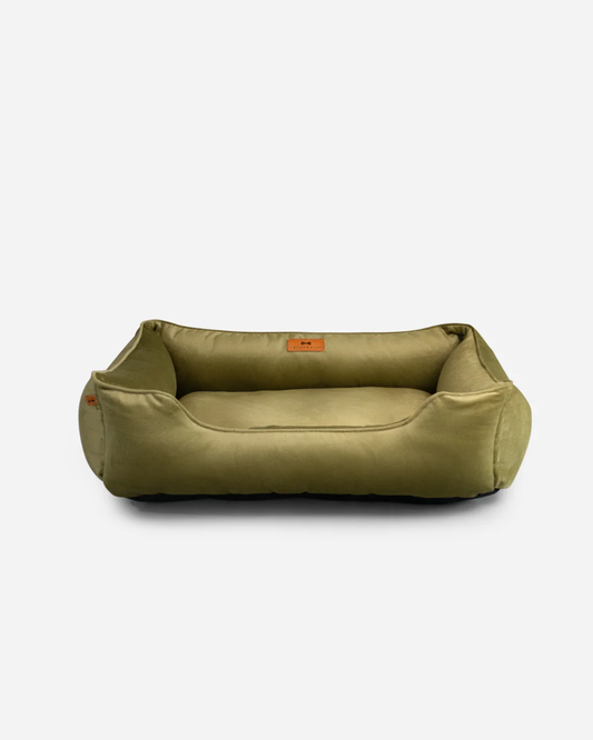 Chester & Lee | Lebhaftes Samt-Hundebett für Schlafende Olive