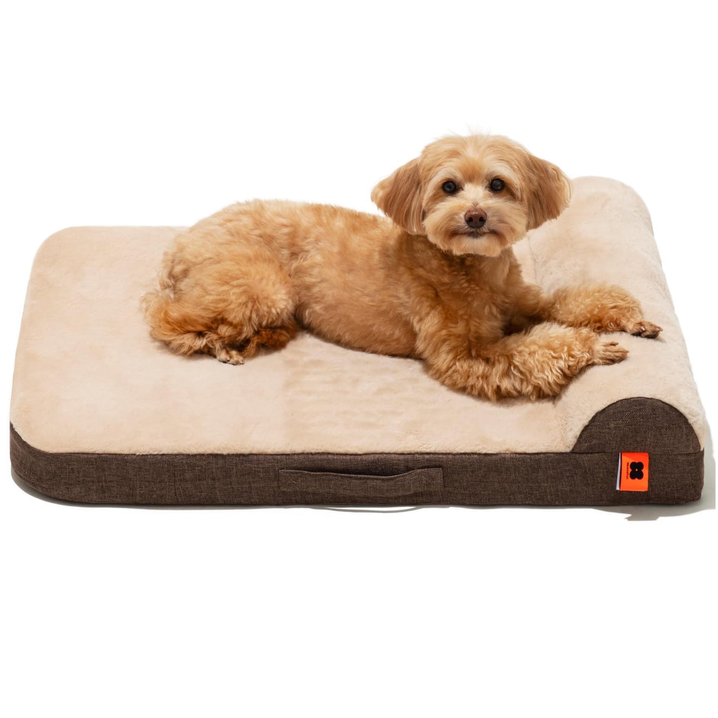 MEWOOFUN Orthopedic Dog Sofa Bed – Egg Crate Foam, Waterproof & Washable (Brown, Medium)