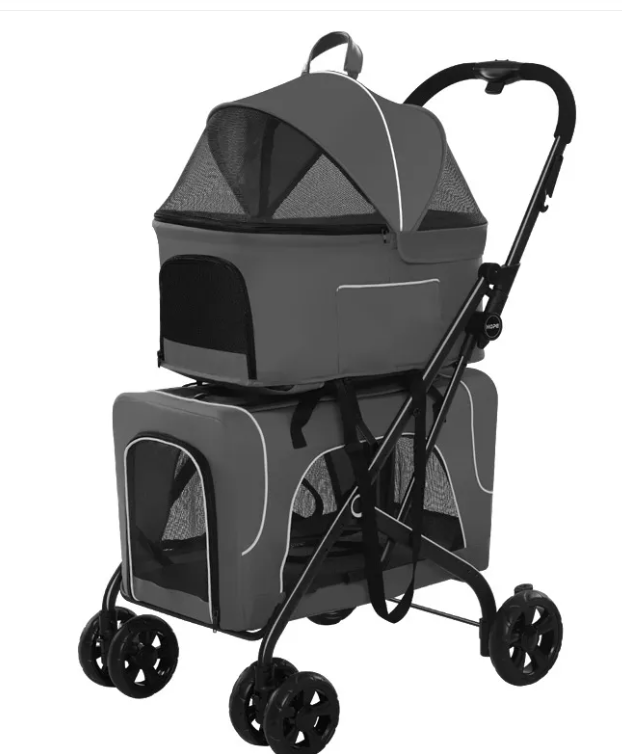 Lightweight Folding Pet Trolley | Cat & Small Dog Stroller, 2 Colors