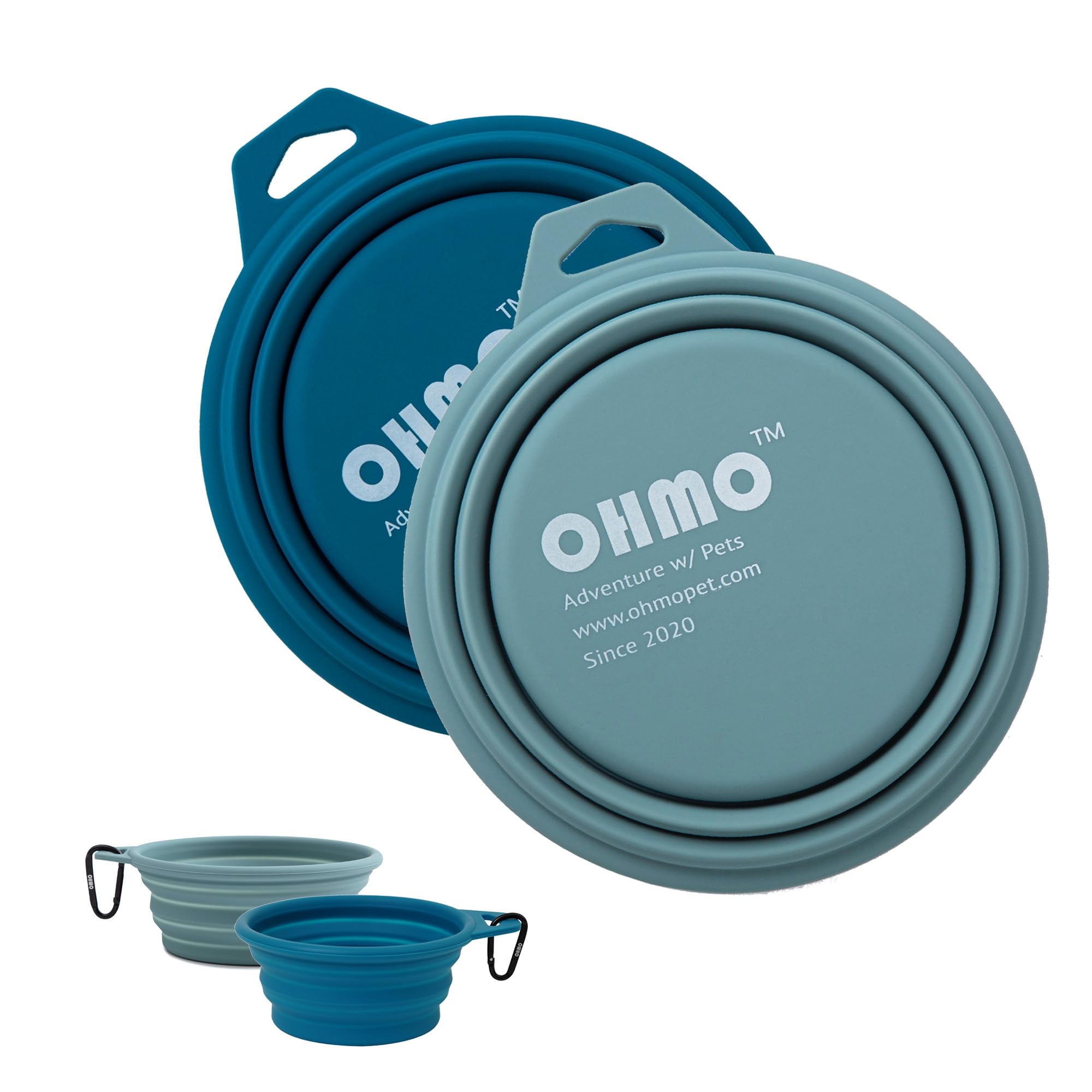OHMO Portable Silicone Pet Bowls 400ml Duo