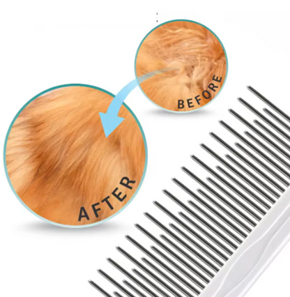 Pet Grooming Needle Comb – Detangling & De-Shedding Tool
