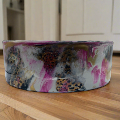 Custom Hand-Painted Stainless Steel Dog Bowl - 64 Oz