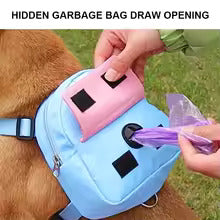 Adventurous Pup Dog Backpack Harness with Poop Bag Dispenser