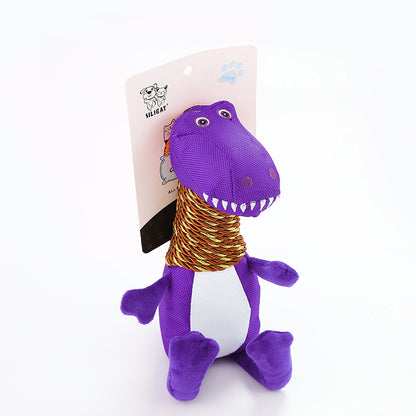 Dinosaur Plush Dog Toy – Squeaky Chew Toy for Dogs