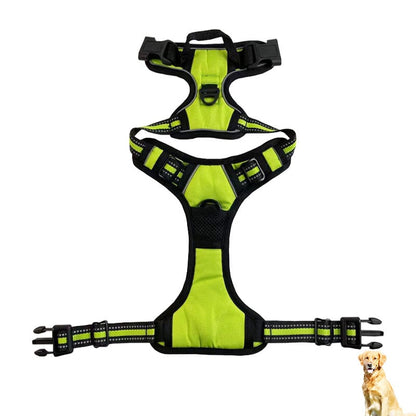 Reflective Dog Harness – Adjustable Nylon Chest & Back Harness for Dogs