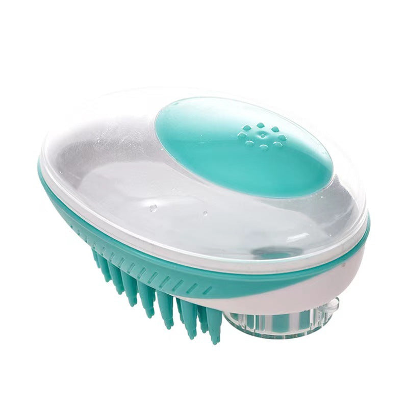 Pet Bath Brush & Massage Comb – Silicone Shampoo Dispenser for Dogs & Cats