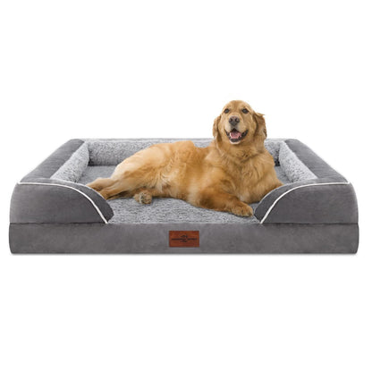 Comfort Expression Orthopedic Dog Bed – CertiPUR-US Foam, 3-Sided Bolster & Washable Cover (XL)