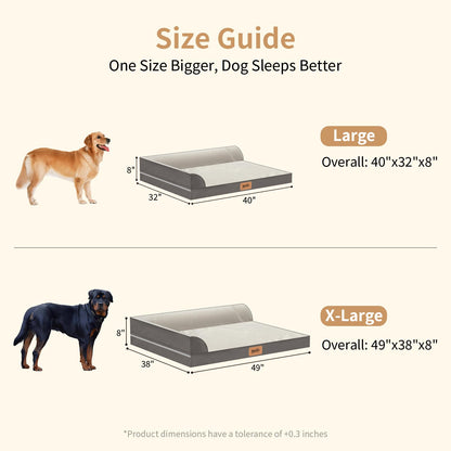 WARKEY Cooling Gel Memory Foam Dog Bed – Orthopedic, Waterproof & Washable (Large)