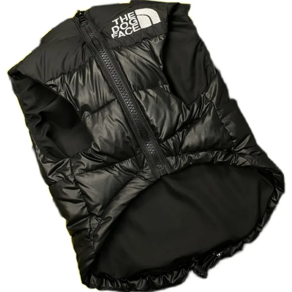 Dog Down Vest Jacket - Warm Sleeveless Winter Coat for Dogs in Black