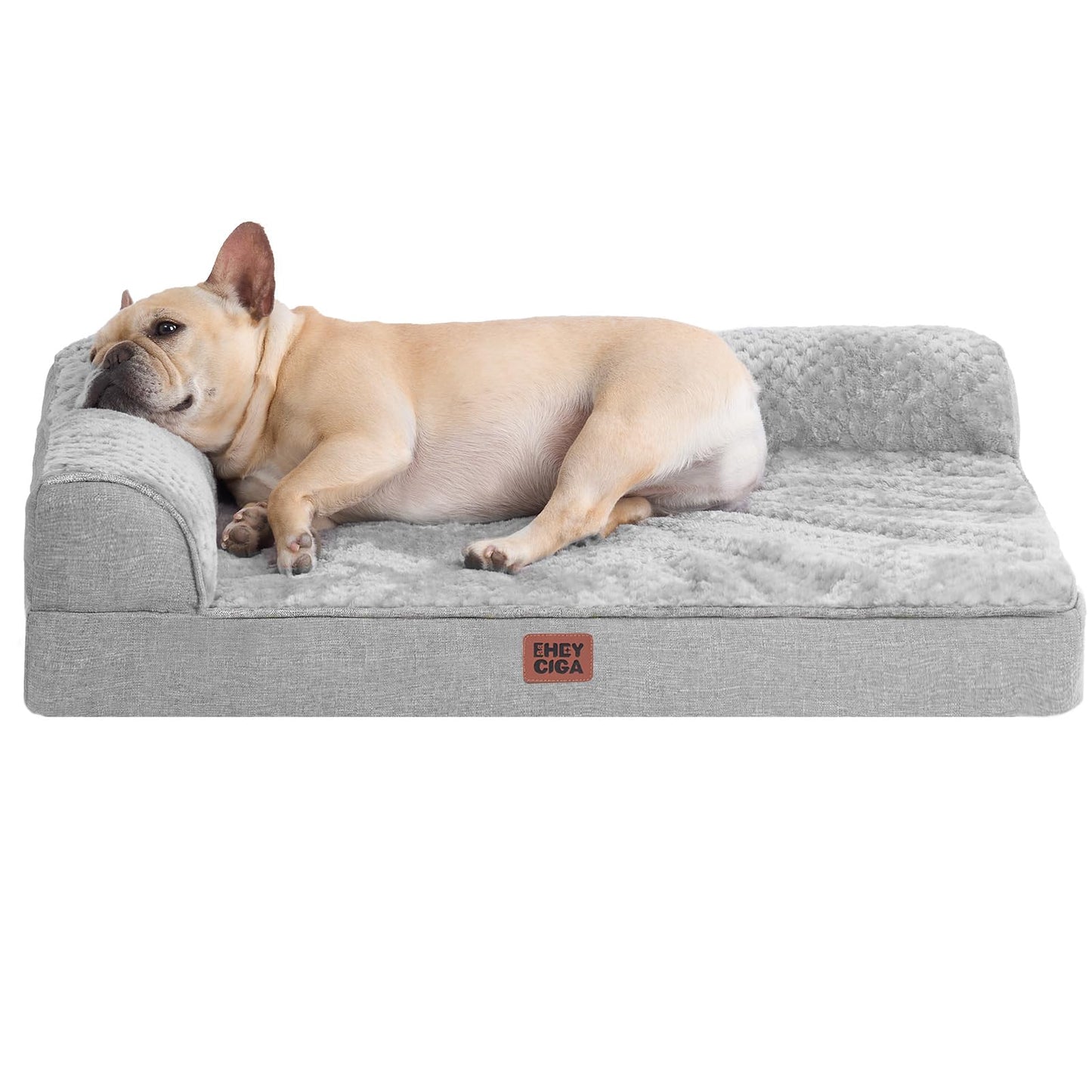 EHEYCIGA L-Shaped Orthopedic Dog Bed – Memory Foam, Waterproof & Washable, 30”×20” (Medium)