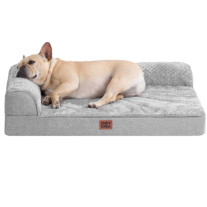 EHEYCIGA L-Shaped Orthopedic Dog Bed – Memory Foam, Waterproof & Washable, 30”×20” (Medium)