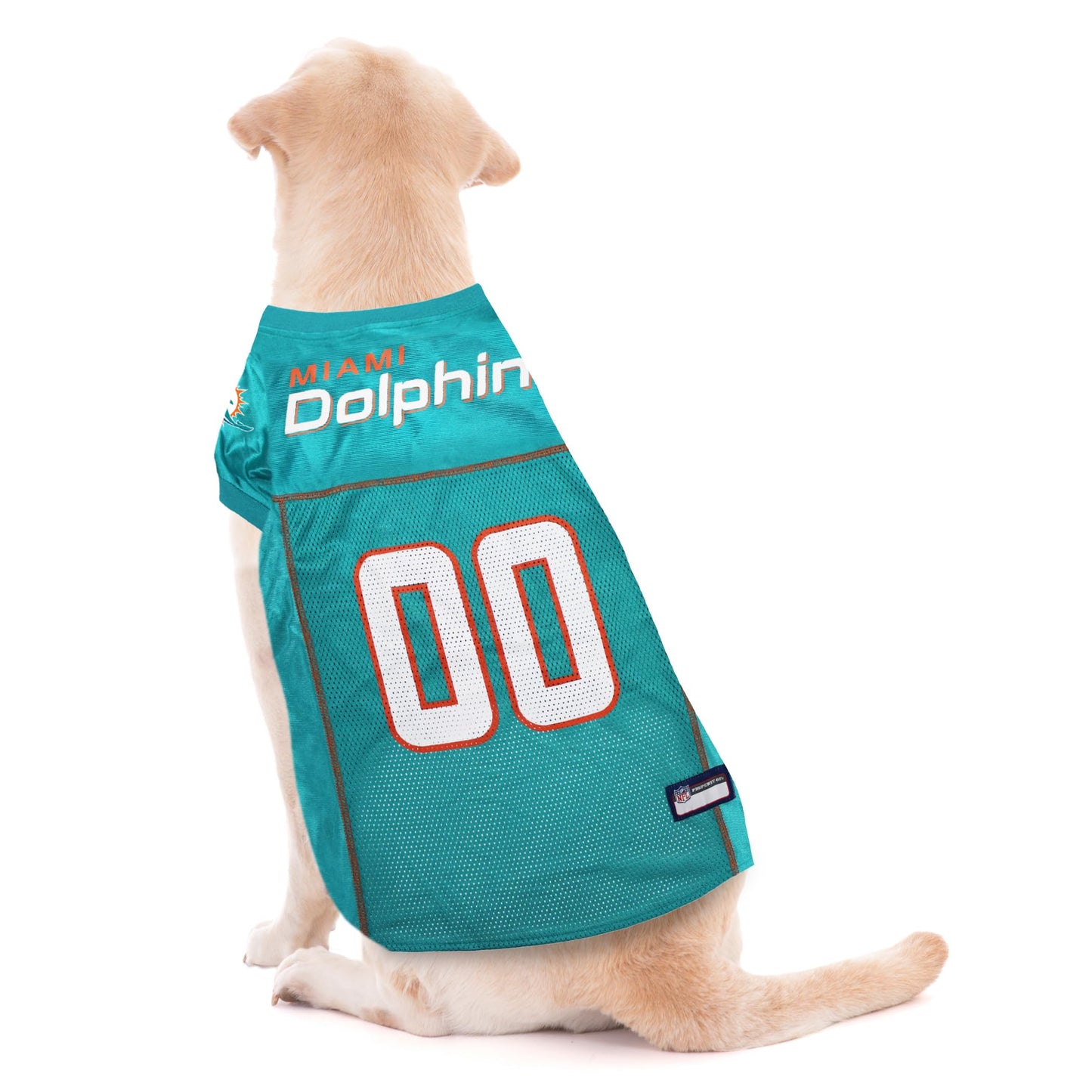 Pets First NFL Miami Dolphins Dog Jersey, Size Large, Football Shirt Costume for Pet, Dog Sports T-Shirt, NFL Team Clothing for Cats, Licensed Pet Apparel Available in 7 Sizes and 32 Teams