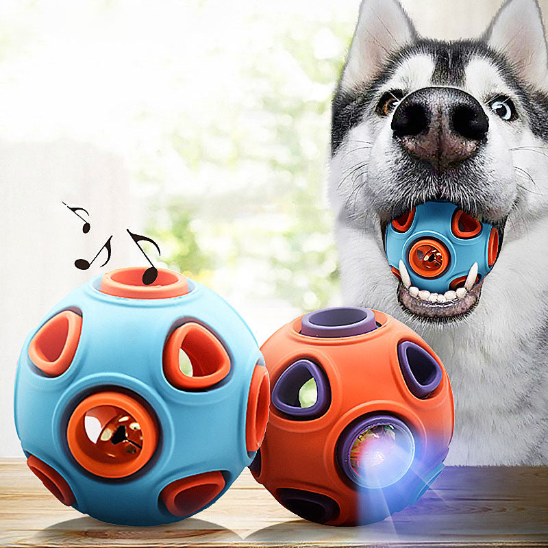Glow-in-the-Dark Dog Toy Ball – Sound-Activated Chew Toy for Dogs