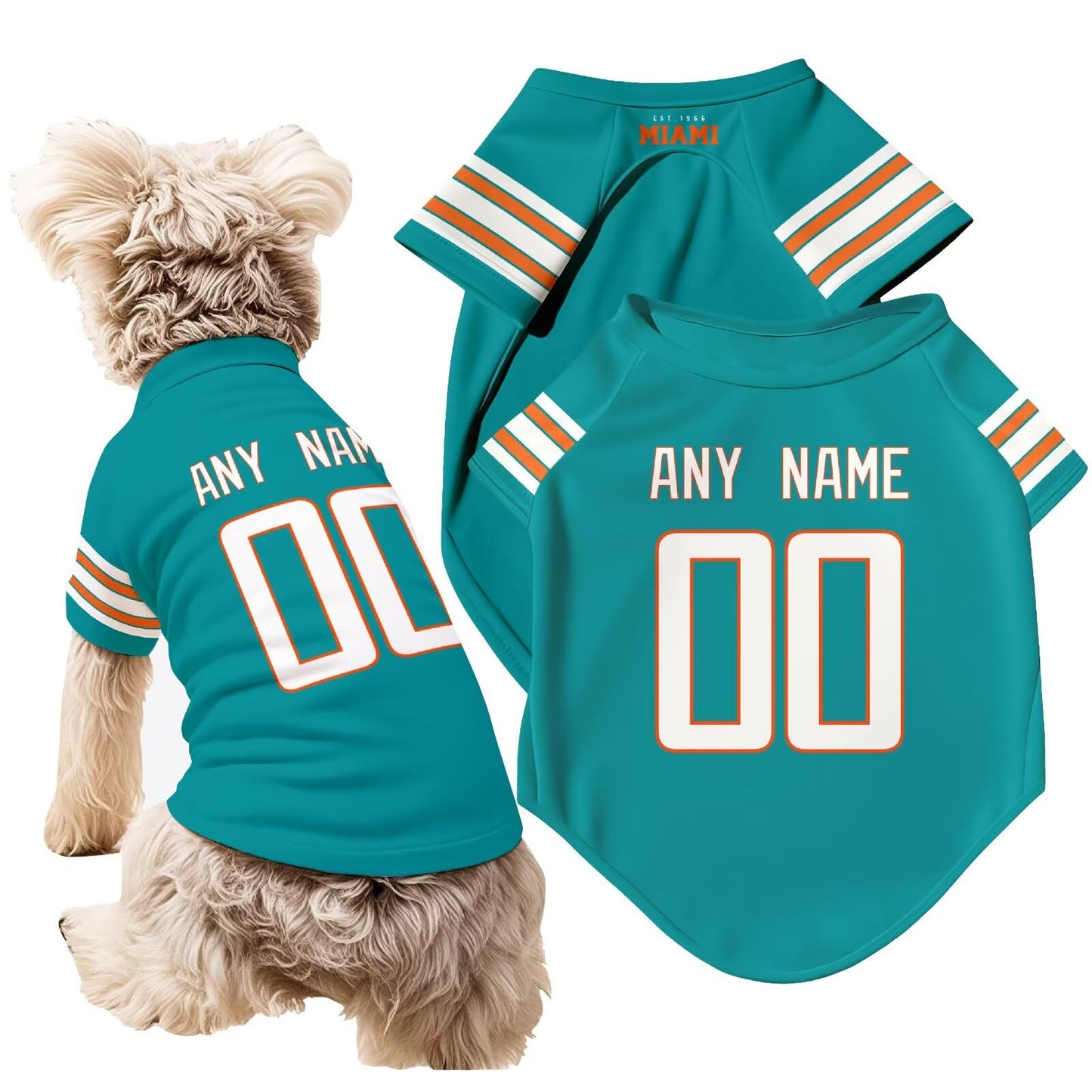 ANTKING Miami Dog T-Shirt Pet Clothes Jersey for Dogs Custom Name and Number Gifts