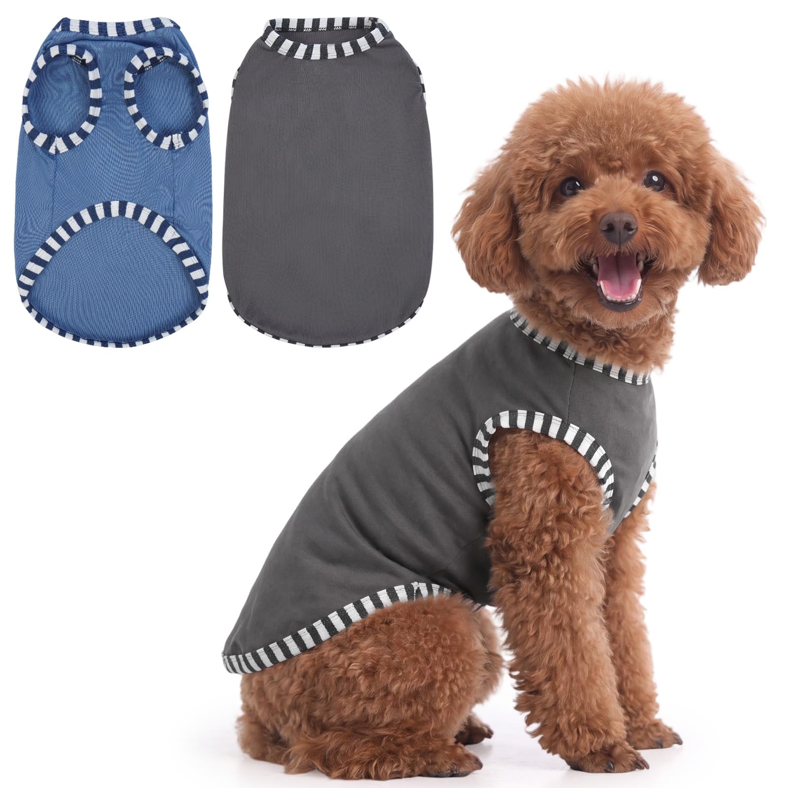 IECOii 2 Pack Dog Surgery Recovery Shirt Sleeveless Lightweight Dog Tshirt