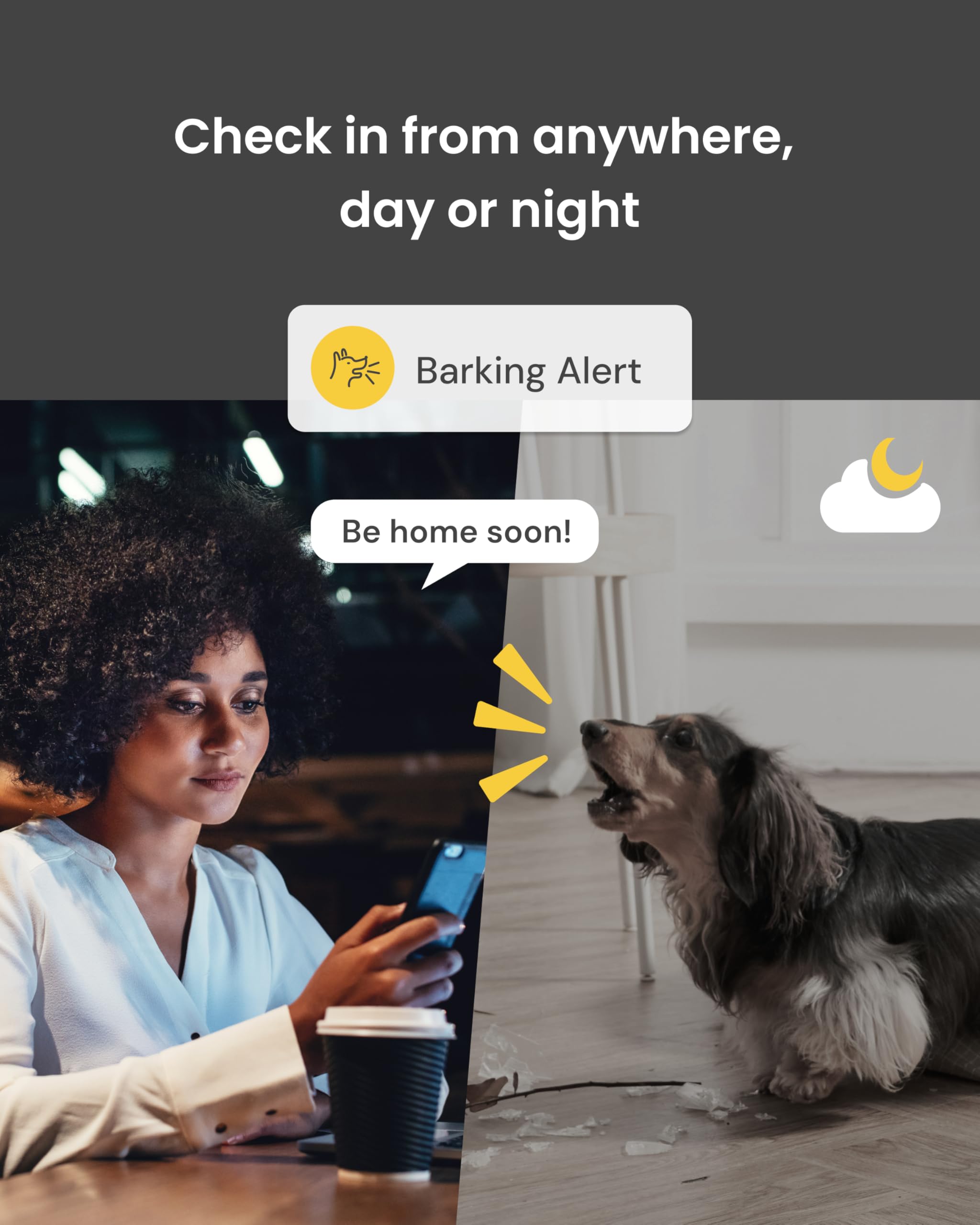 Furbo 360° Dog Camera: Basic See, Talk & Toss Features, No AI Alerts, No Subscription Required, Pet Security Cam w/Barking Alerts, Rotating View, Treat Toss, 2-Way Audio, Smart Home Puppy Monitoring