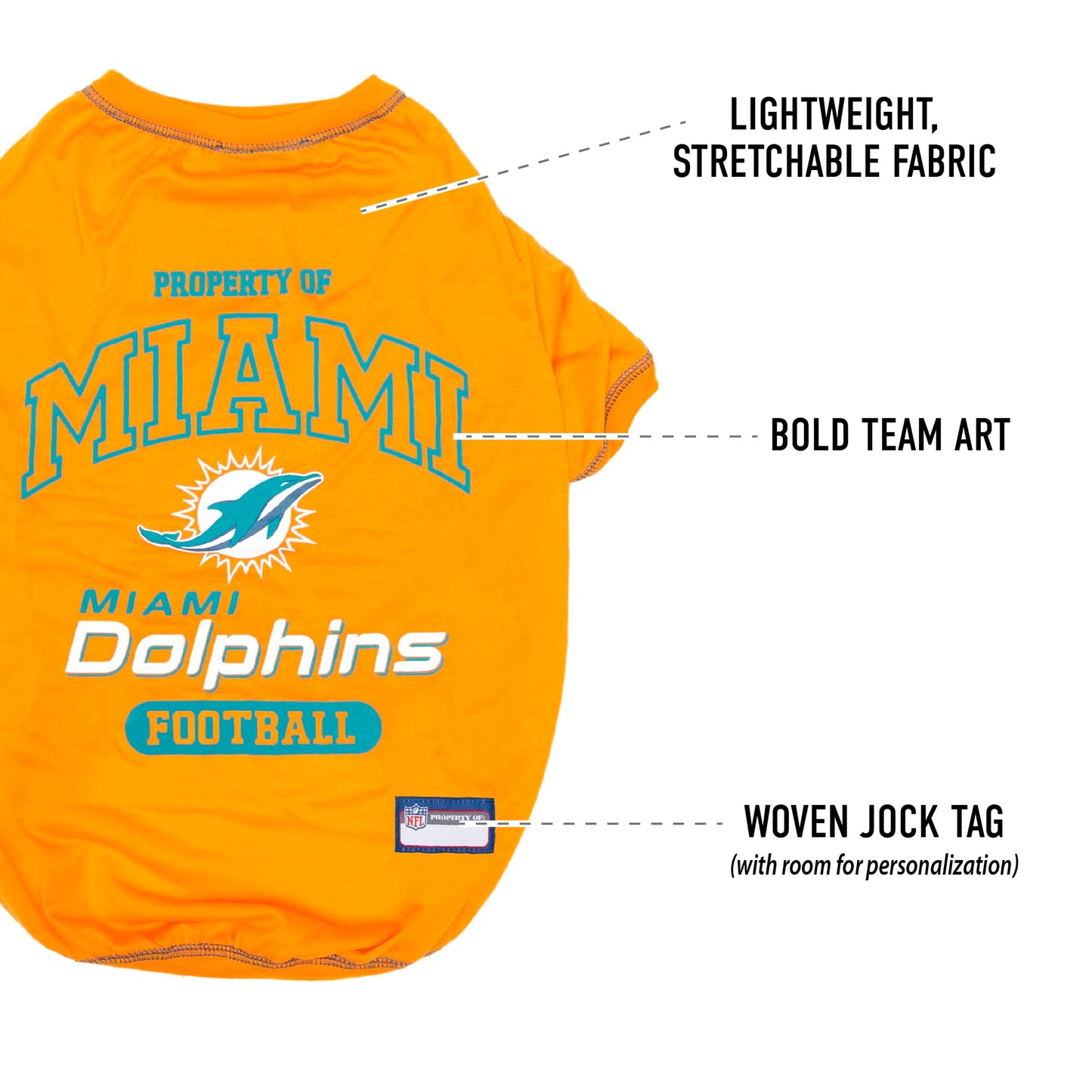 Pets First NFL Miami Dolphins Dog & Cat T-Shirt – Official Licensed Pet Apparel (X-Large)