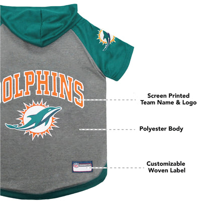 Pets First NFL Miami Dolphins Hoodie for Dogs & Cats – Official Licensed Pet Apparel (X-Small)