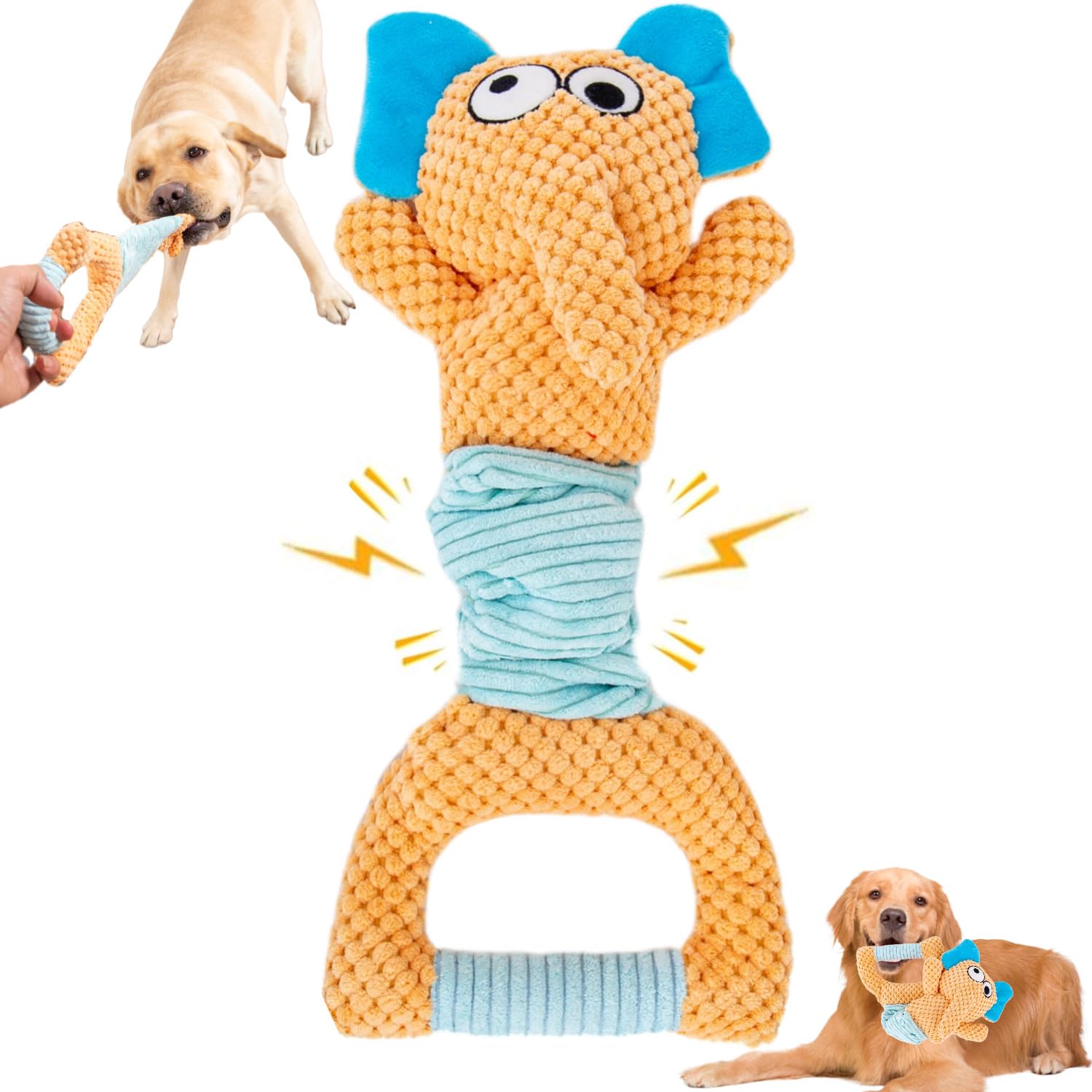 BIKIISEN Plush Elephant Interactive Dog Toy