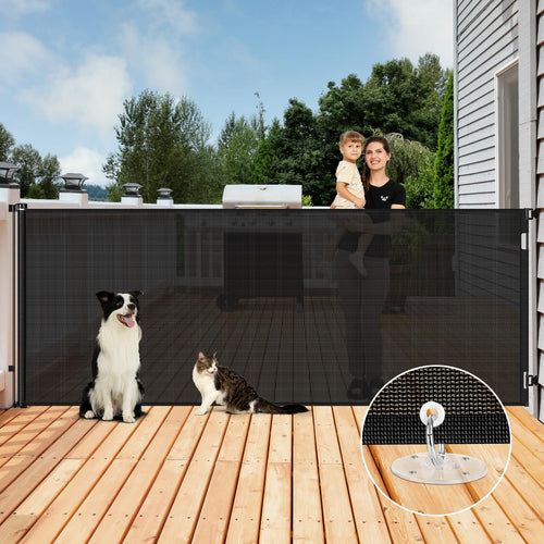 48" Extra-High 150" Wide Retractable Safety Gate - Black