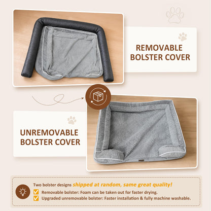 Comfort Expression Orthopedic Dog Bed – CertiPUR-US Foam, 3-Sided Bolster & Washable Cover (XL)