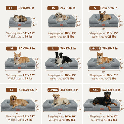 Comfort Expression Orthopedic Dog Bed – CertiPUR-US Foam, 3-Sided Bolster & Washable Cover (XL)