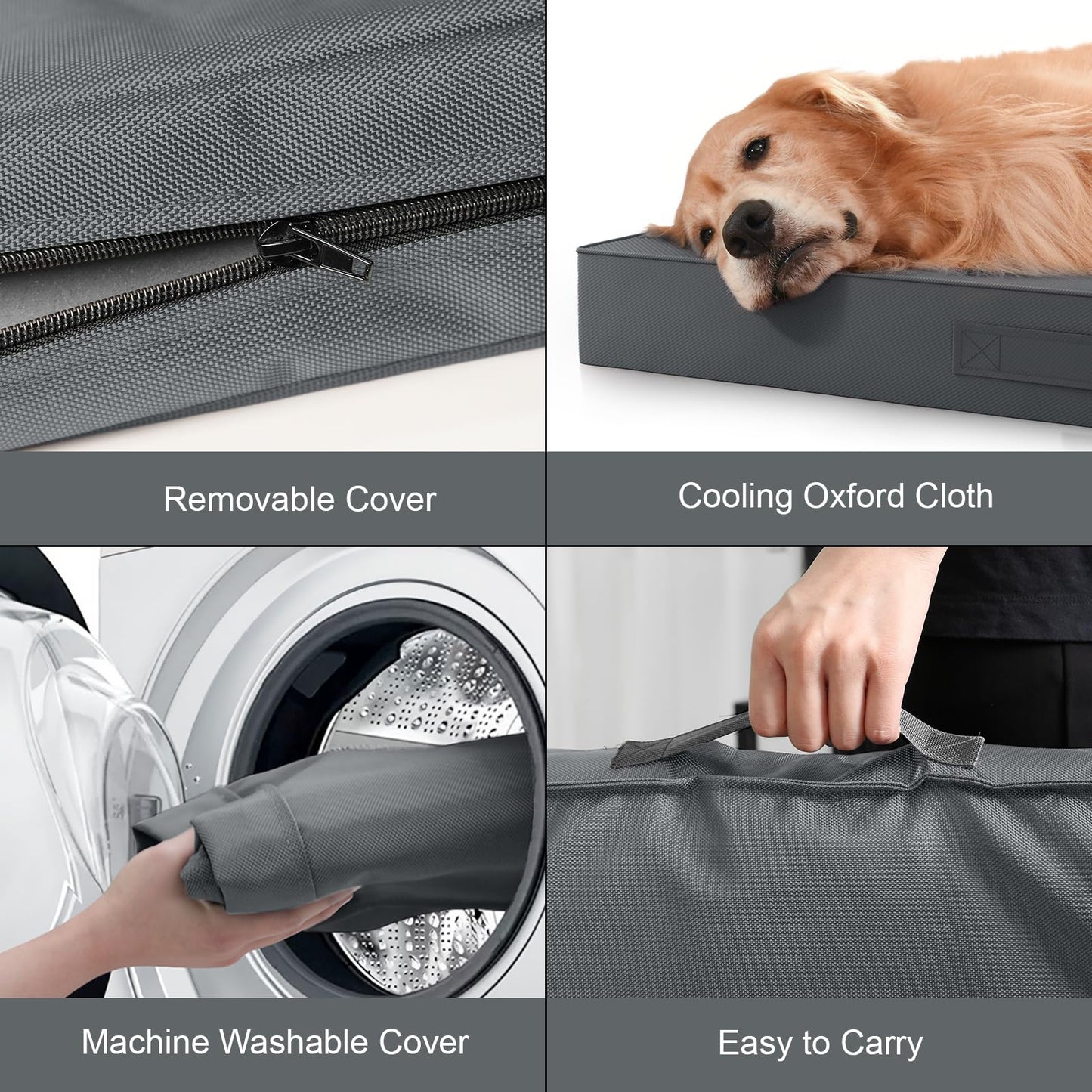 Tail Stories Outdoor Waterproof Orthopedic Dog Bed for Large Dogs