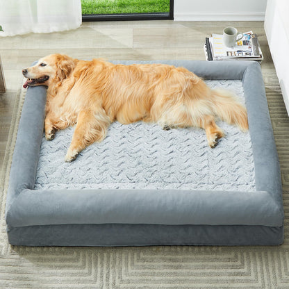 WNPETHOME XL Orthopedic Dog Bed – Washable, Waterproof & Bolster Sofa Style (Large)