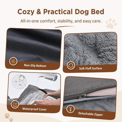 Comfort Expression Orthopedic Dog Bed – CertiPUR-US Foam, 3-Sided Bolster & Washable Cover (XL)