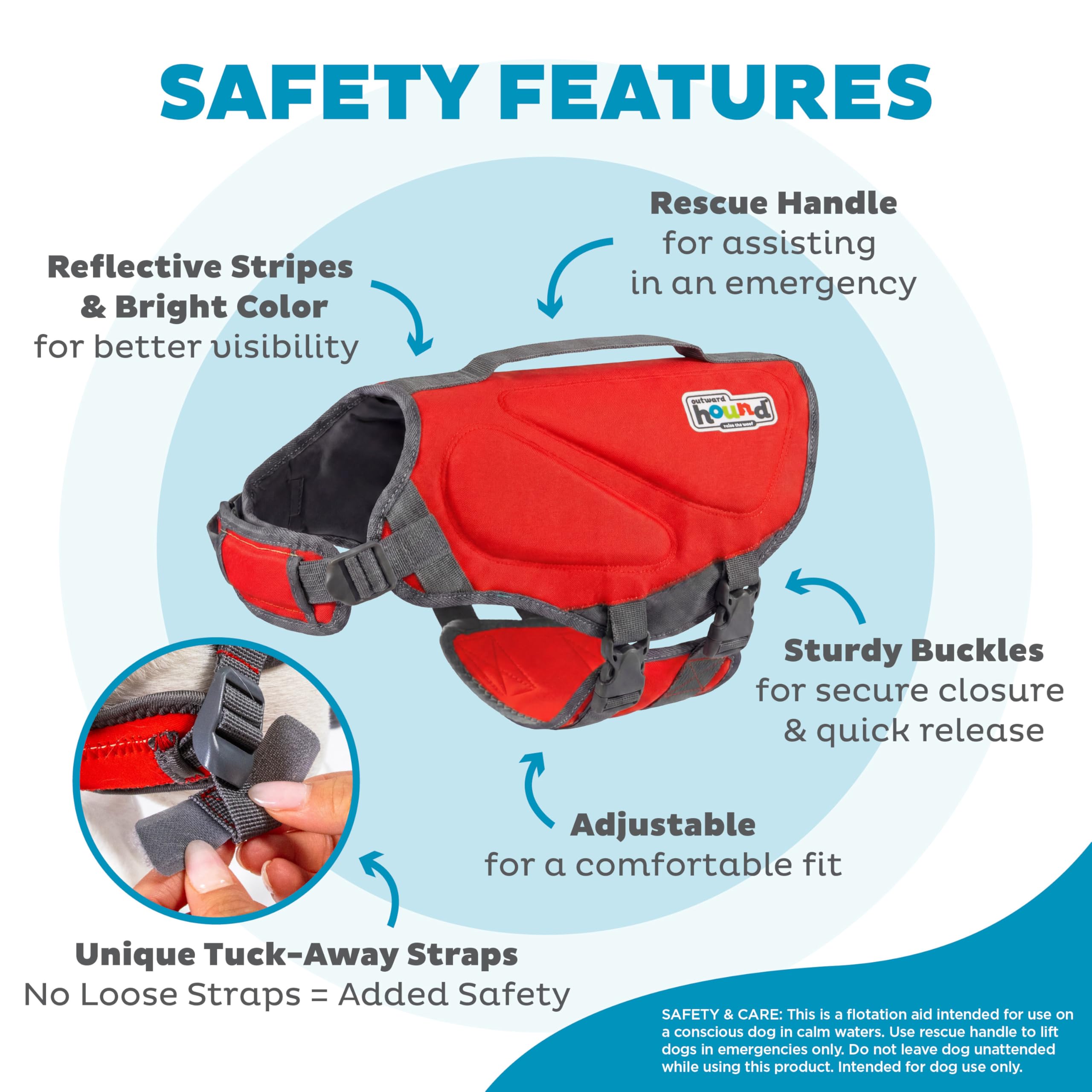 Outward Hound Dawson Swim Red Dog Life Jacket, Small