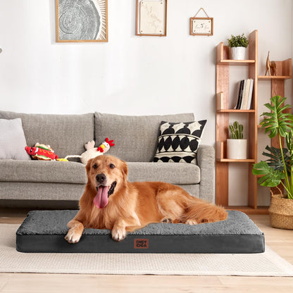 EHEYCIGA Orthopedic XL Dog Beds for Extra Large Dogs with Removable Washable Cover for Crate, Grey, 41x27
