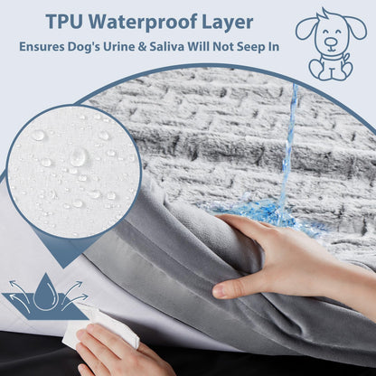 WNPETHOME XL Orthopedic Dog Bed – Washable, Waterproof & Bolster Sofa Style (Large)