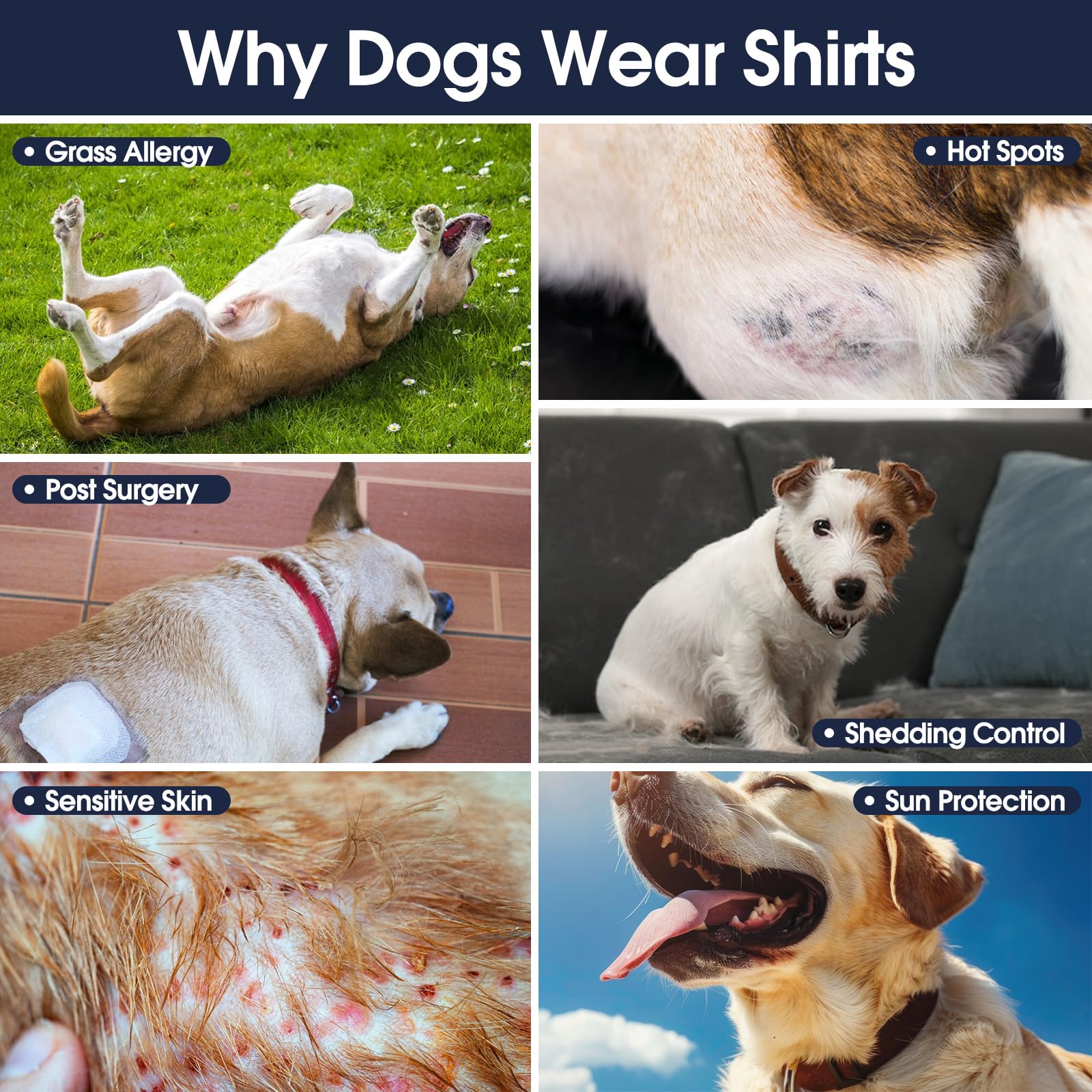 IECOii 2 Pack Dog Surgery Recovery Shirt Sleeveless Lightweight Dog Tshirt