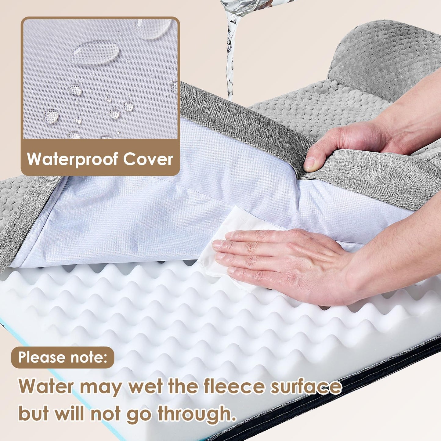 EHEYCIGA L-Shaped Orthopedic Dog Bed – Memory Foam, Waterproof & Washable, 30”×20” (Medium)