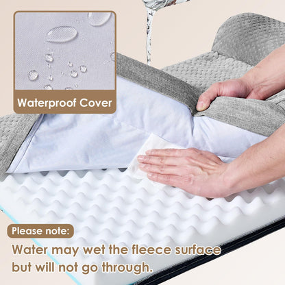 EHEYCIGA L-Shaped Orthopedic Dog Bed – Memory Foam, Waterproof & Washable, 30”×20” (Medium)