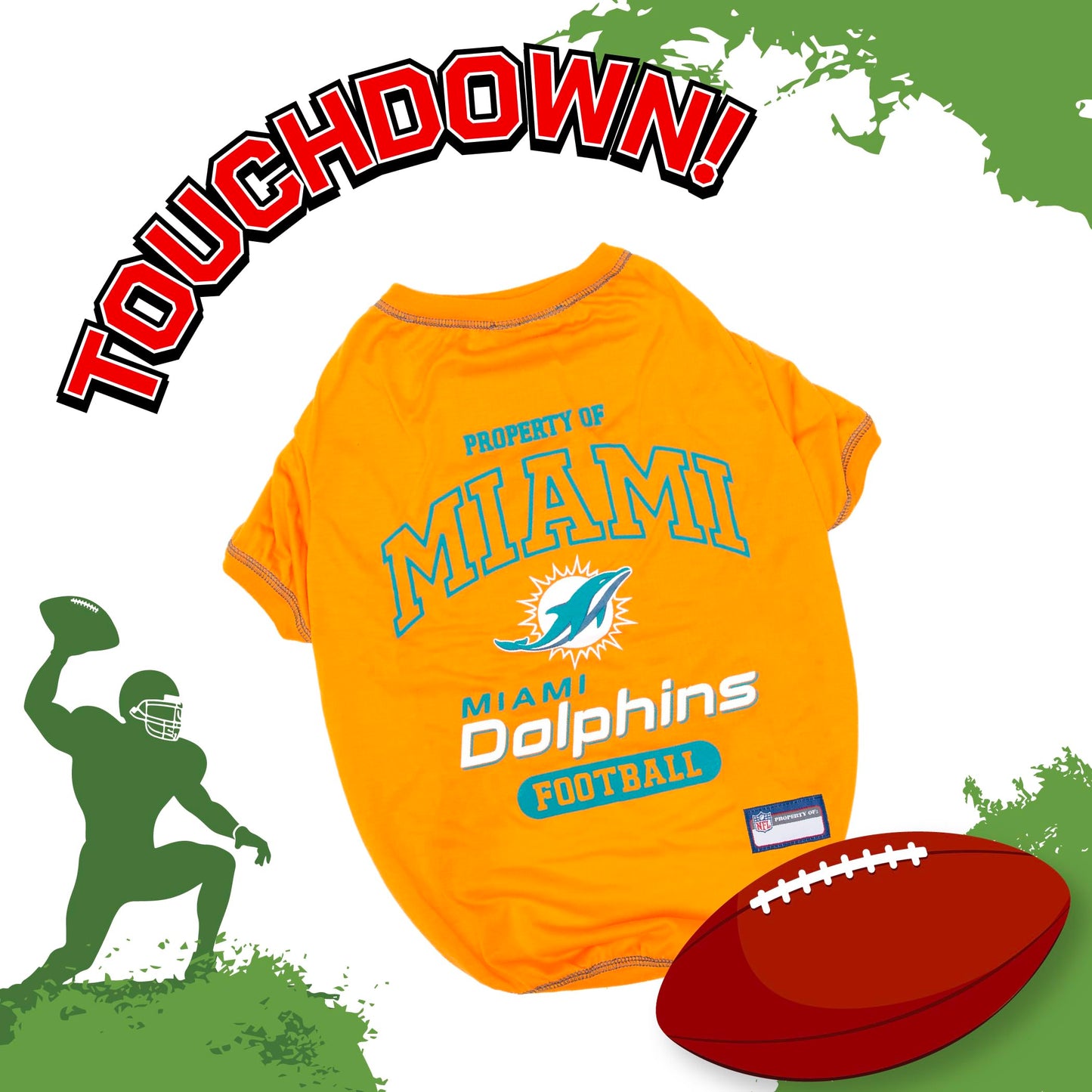 Pets First NFL Miami Dolphins Dog & Cat T-Shirt – Official Licensed Pet Apparel (X-Large)