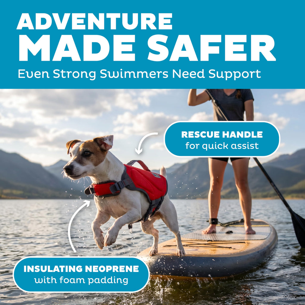 Outward Hound Dawson Swim Red Dog Life Jacket, Small