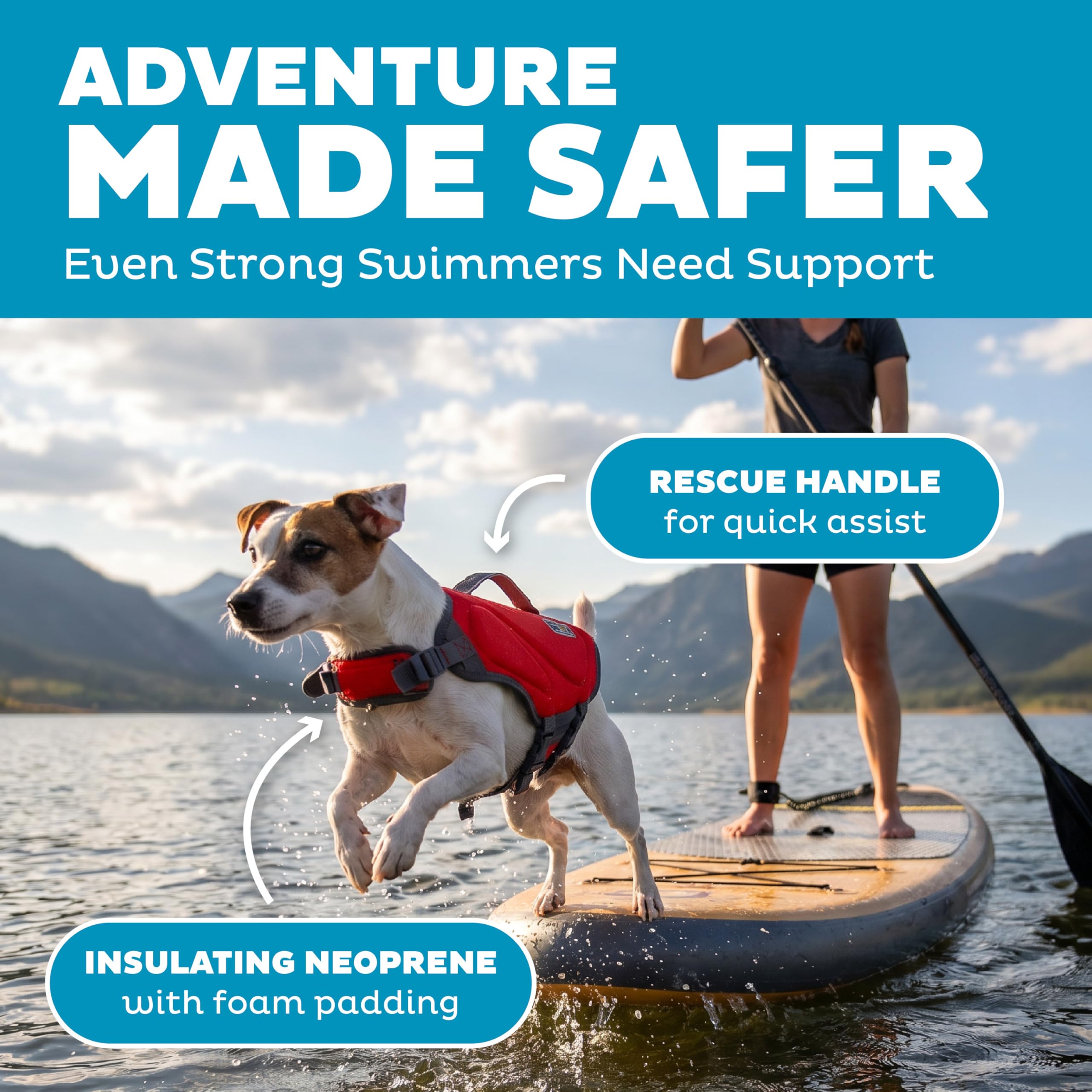 Outward Hound Dawson Swim Red Dog Life Jacket, Small