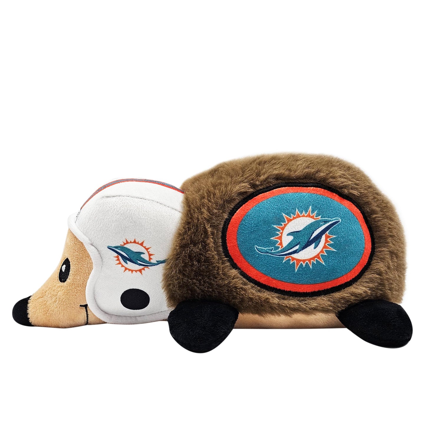 NFL Miami Dolphins Plush Hedgehog Toy for Dogs & Cats, Cool Soft Pet Toy for Fun and Interactive Play, Dog Chew Toy with Squeaker, Licensed Hot Pet Toy