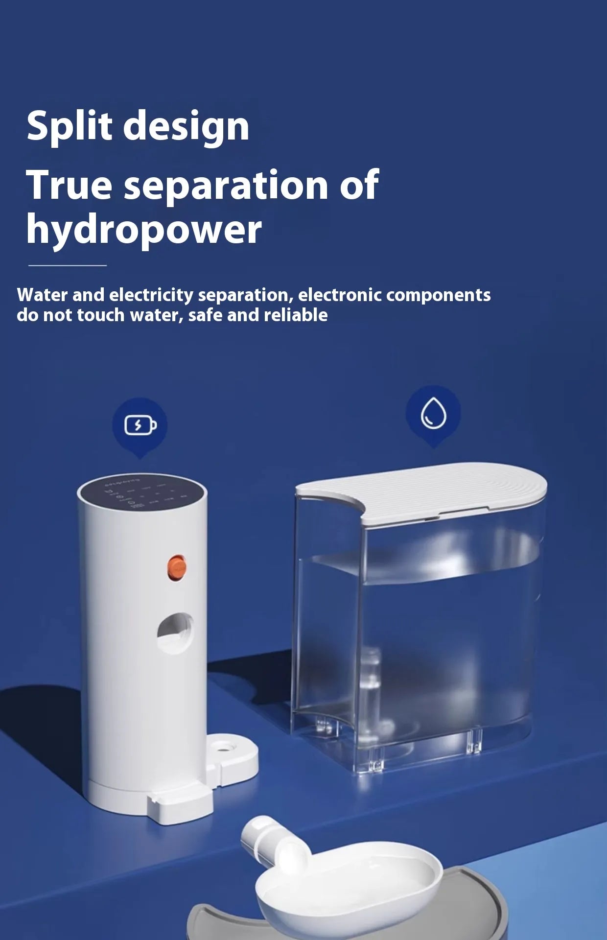 Cordless Pet Water Fountain | Smart Low-Water Alerts, Rechargeable, Quiet, Easy Clean