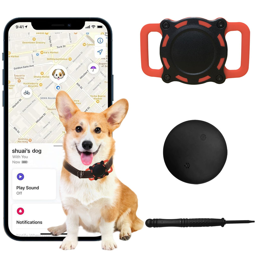 Smart Pet Tracker Tag & Collar Holder – Subscription-Free MFi Certified Bluetooth Finder (Works with iPhone Only)